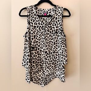 Vince Camuto Leopard Print Sleeveless Blouse Top Size M